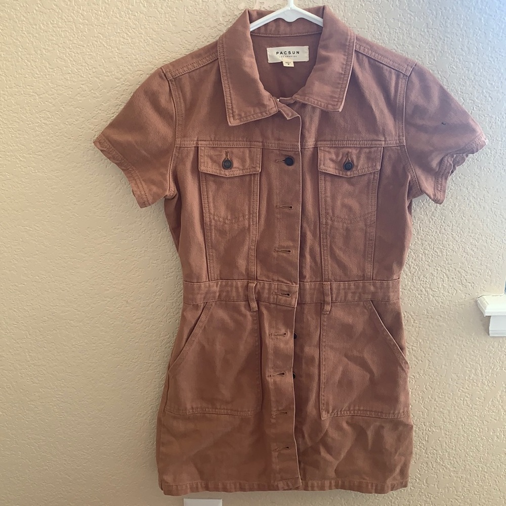 Brown button up Jean dress!